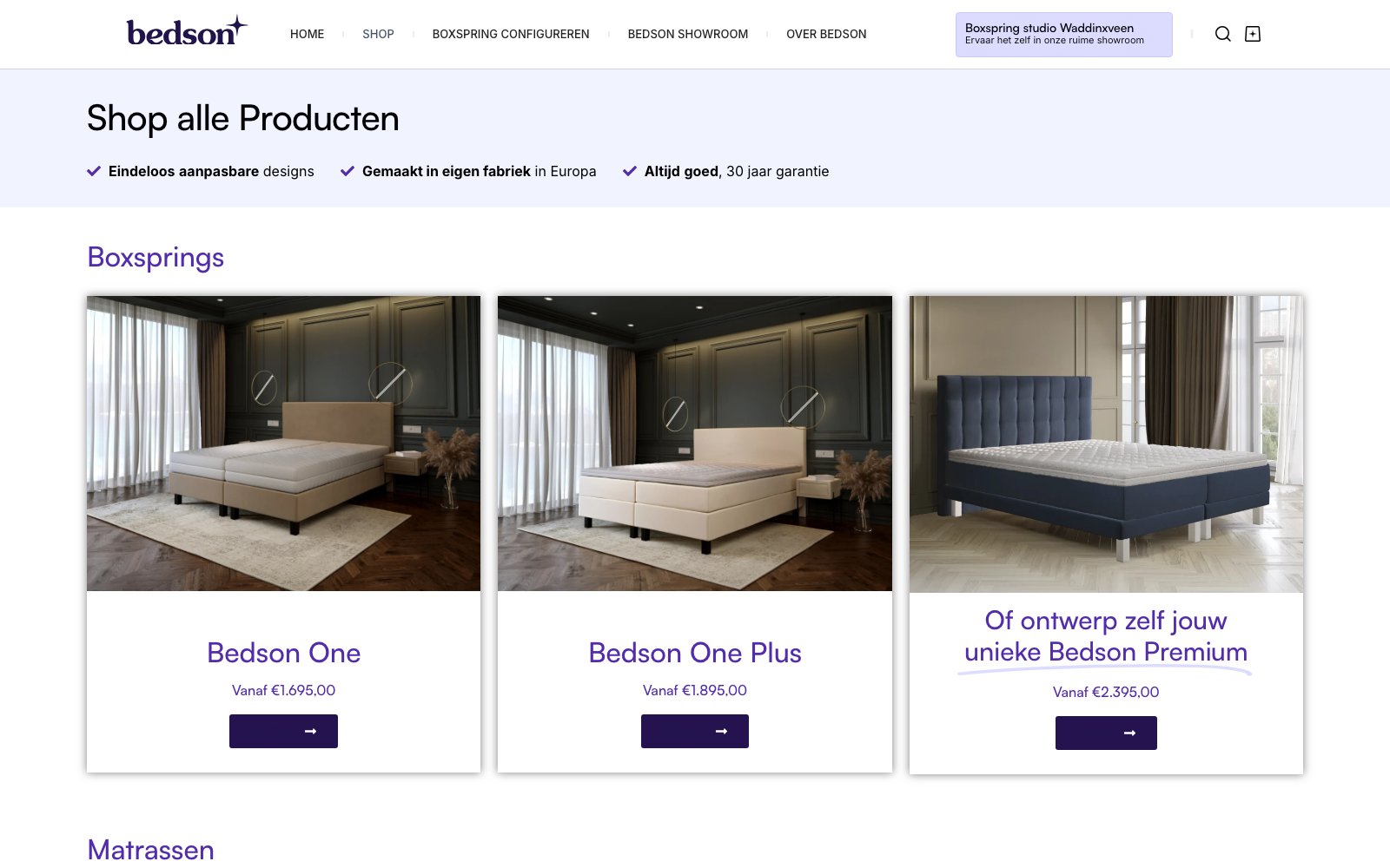 Extra scherm van het project Bedson