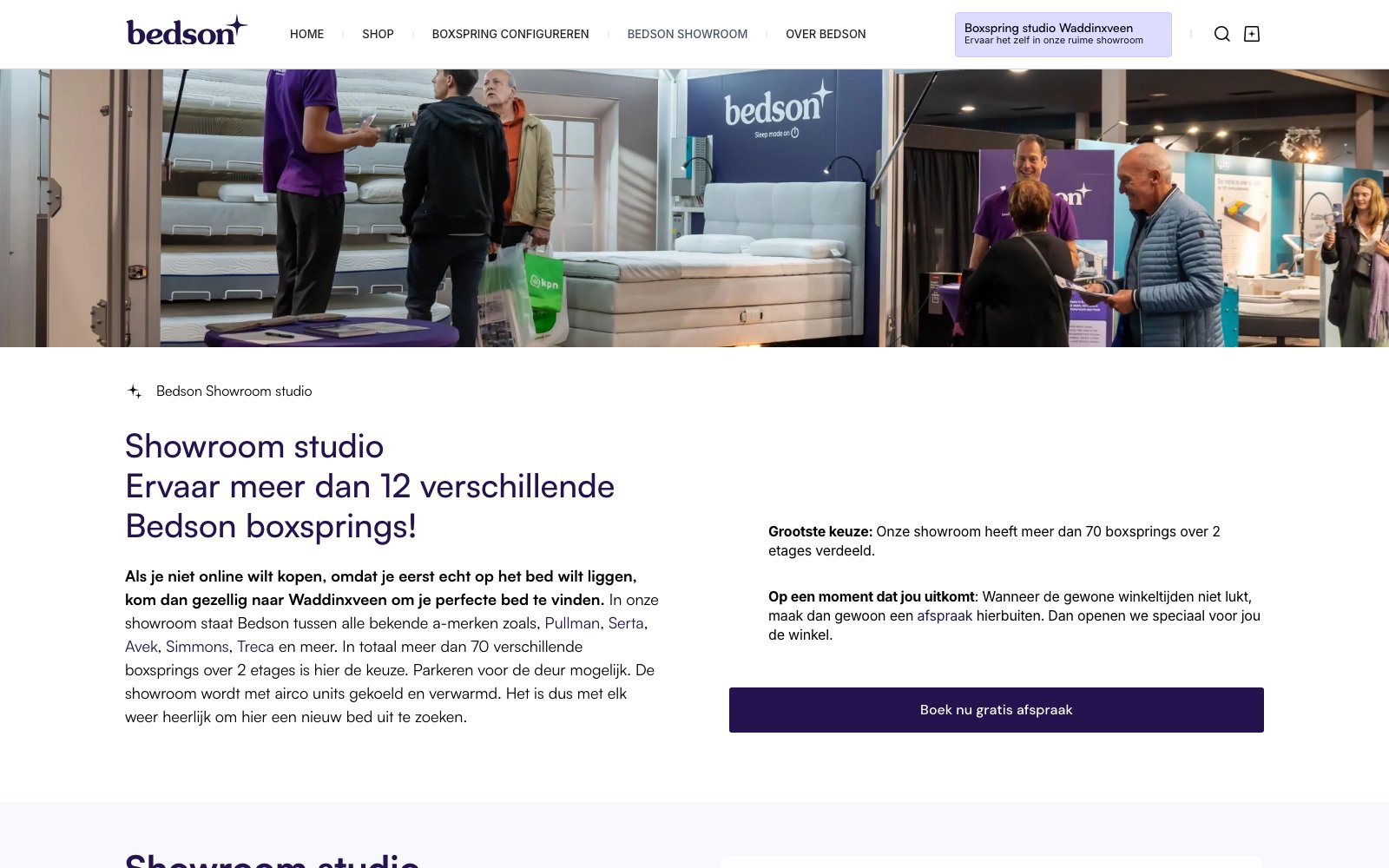 Extra scherm van het project Bedson