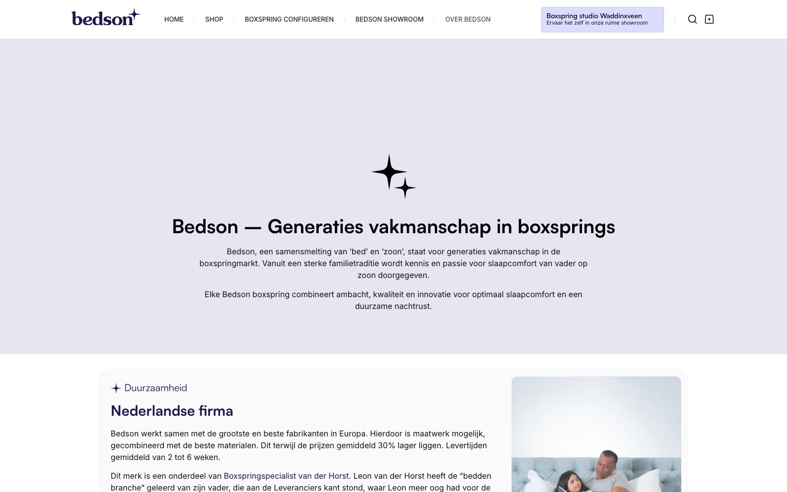 Extra scherm van het project Bedson
