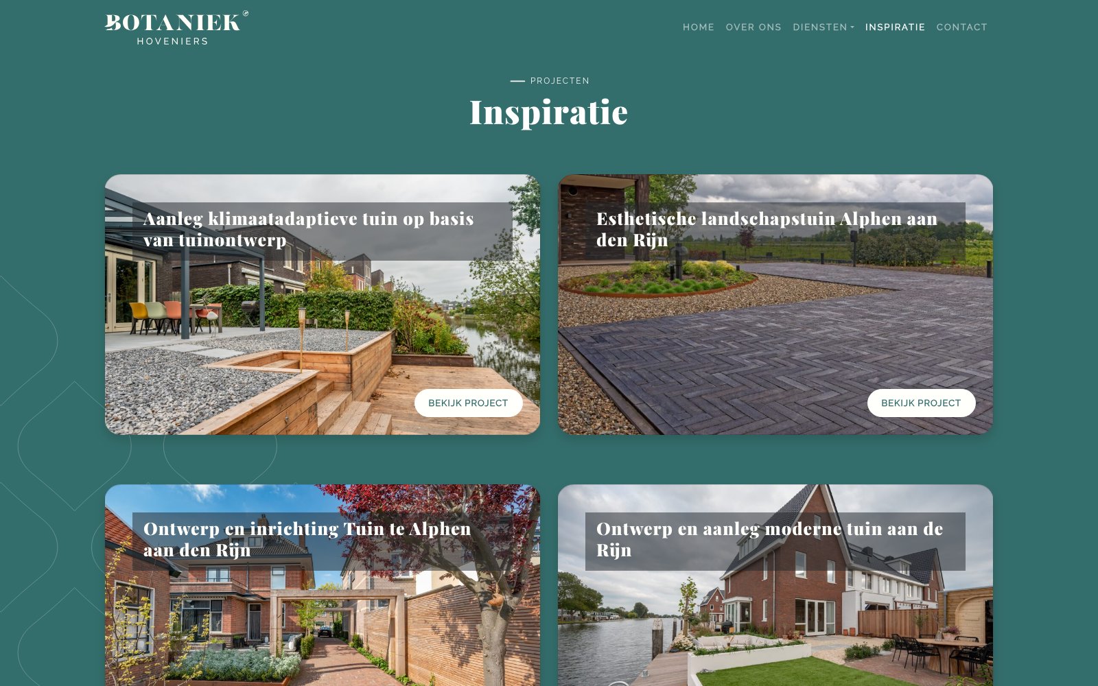 Extra scherm van het project Botaniek Hoveniers