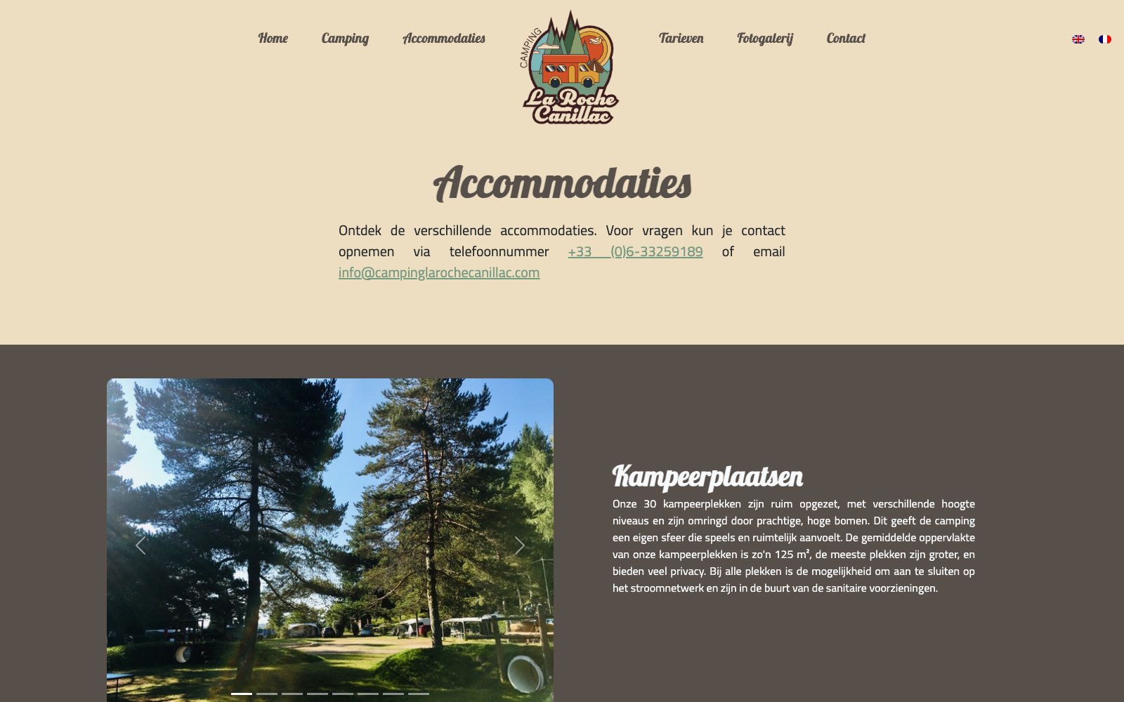 Extra scherm van het project Camping La Roche-Canillac