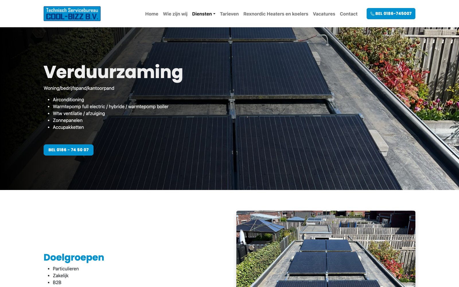 Extra scherm van het project Cool-Bizz Webshop