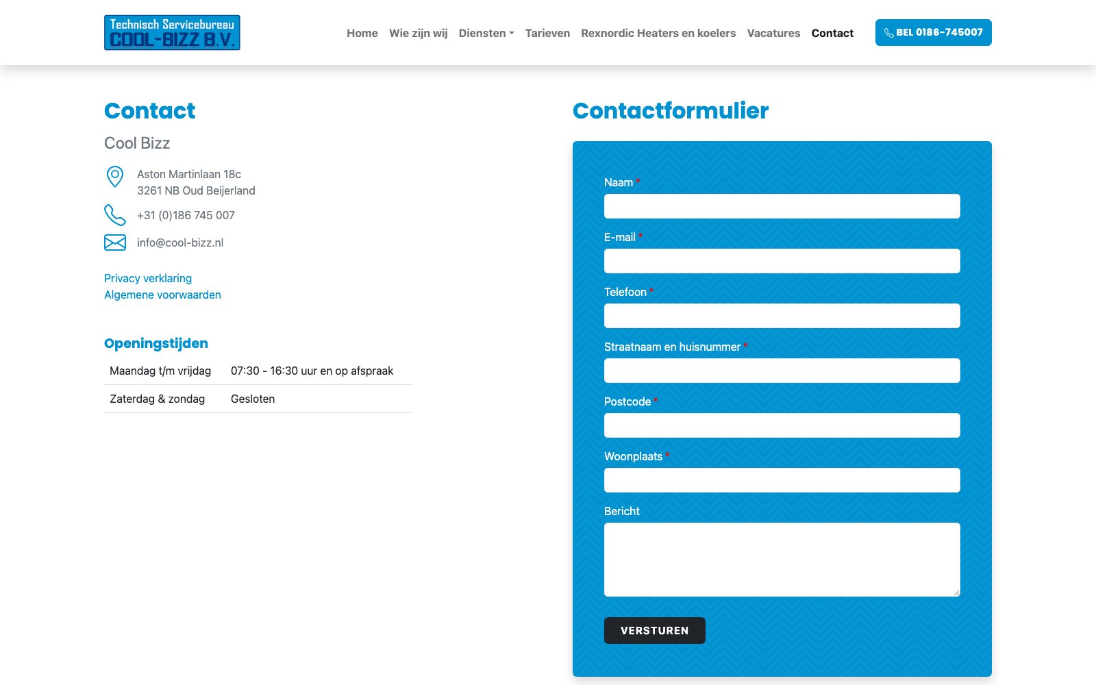 Extra scherm van het project Cool-Bizz Webshop