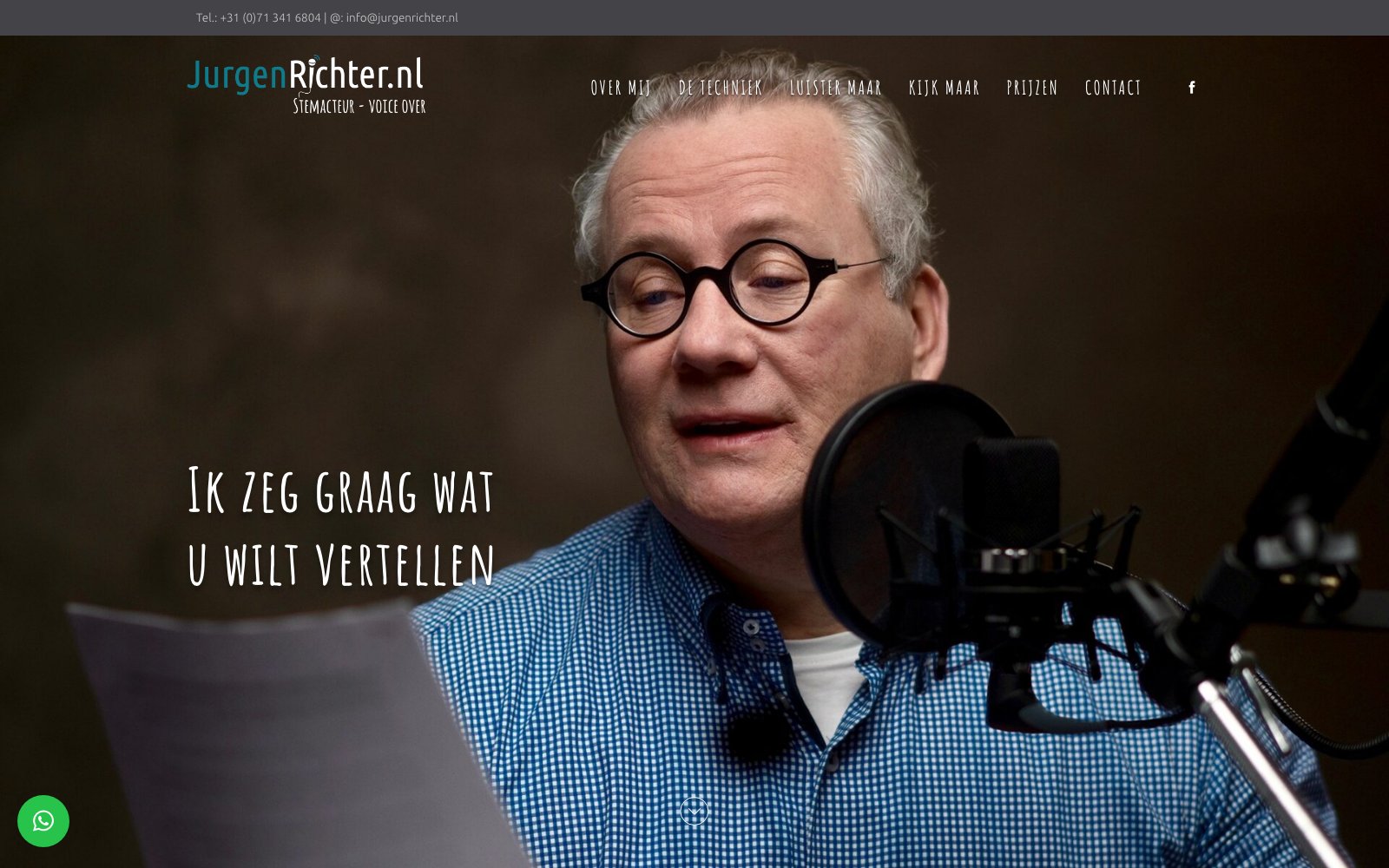 Homepage van de website van stemacteur Jurgen Richter