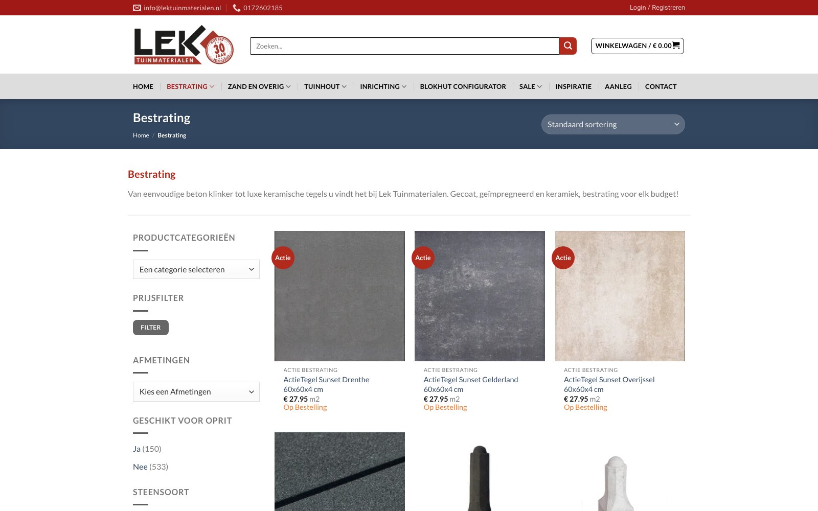 Extra scherm van het project Lek Tuinmaterialen
