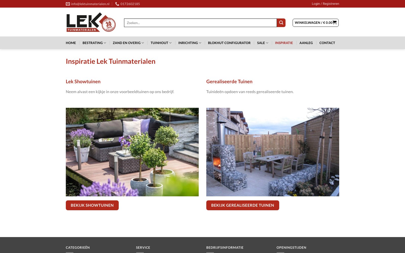 Extra scherm van het project Lek Tuinmaterialen