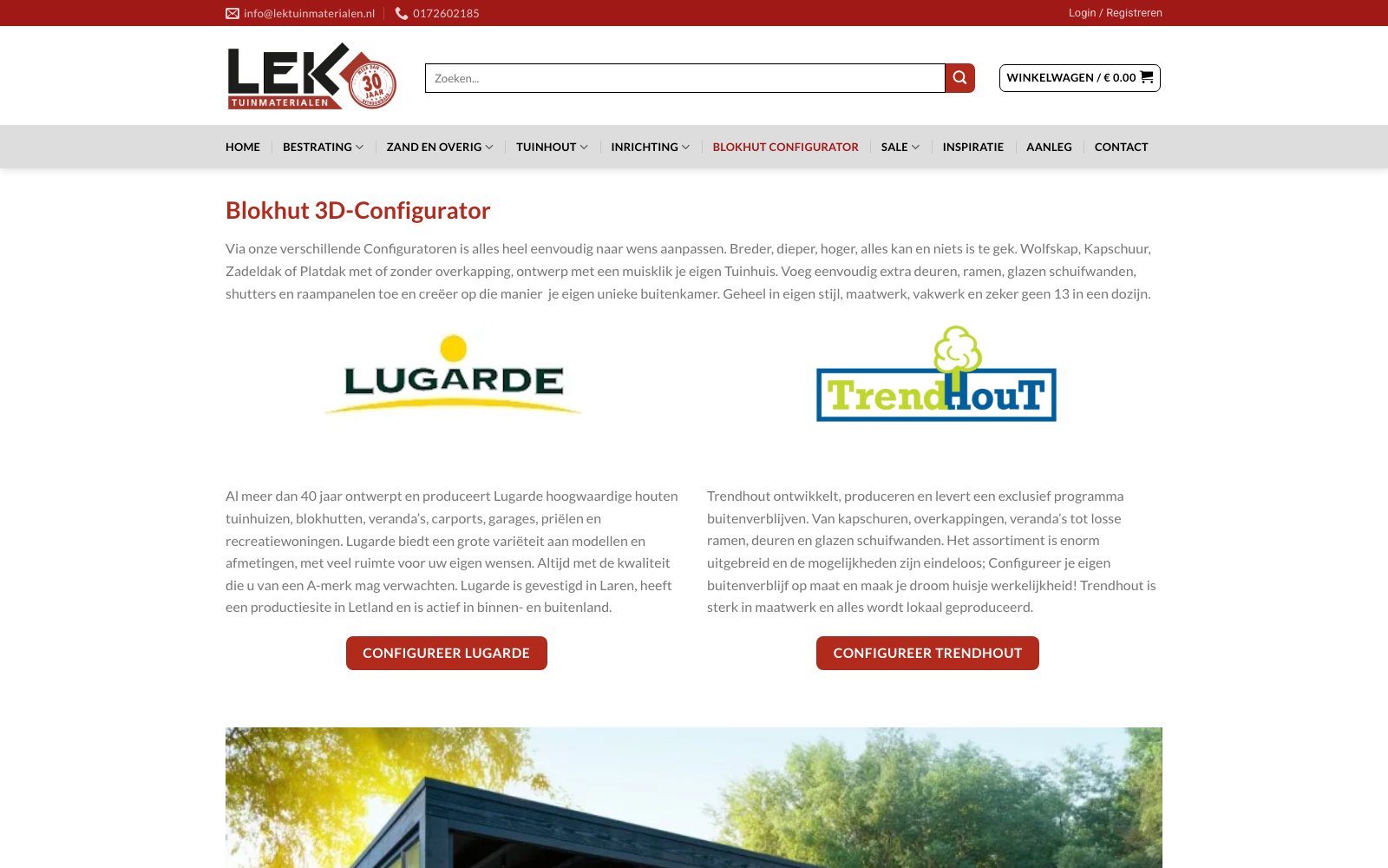 Extra scherm van het project Lek Tuinmaterialen