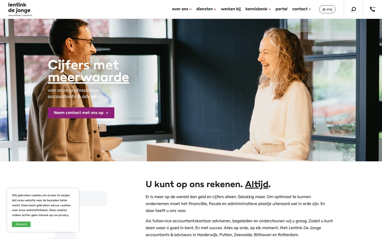 Homepage van accountantskantoor Lentink De Jonge