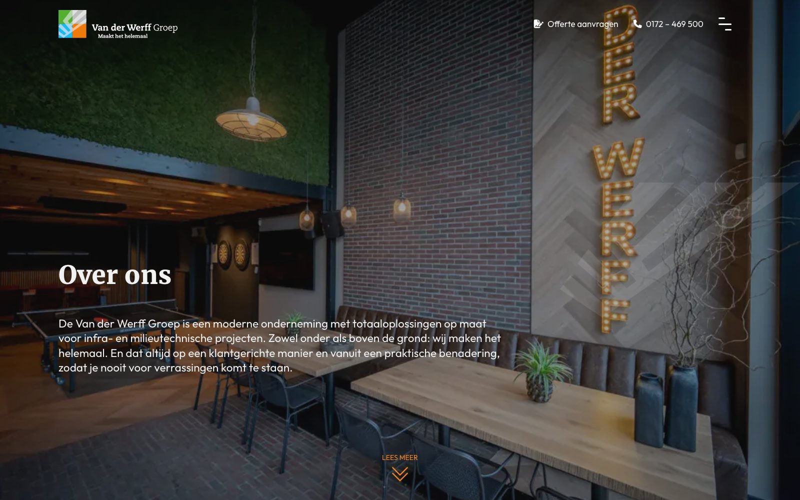 Extra scherm van het project Van der Werff Groep