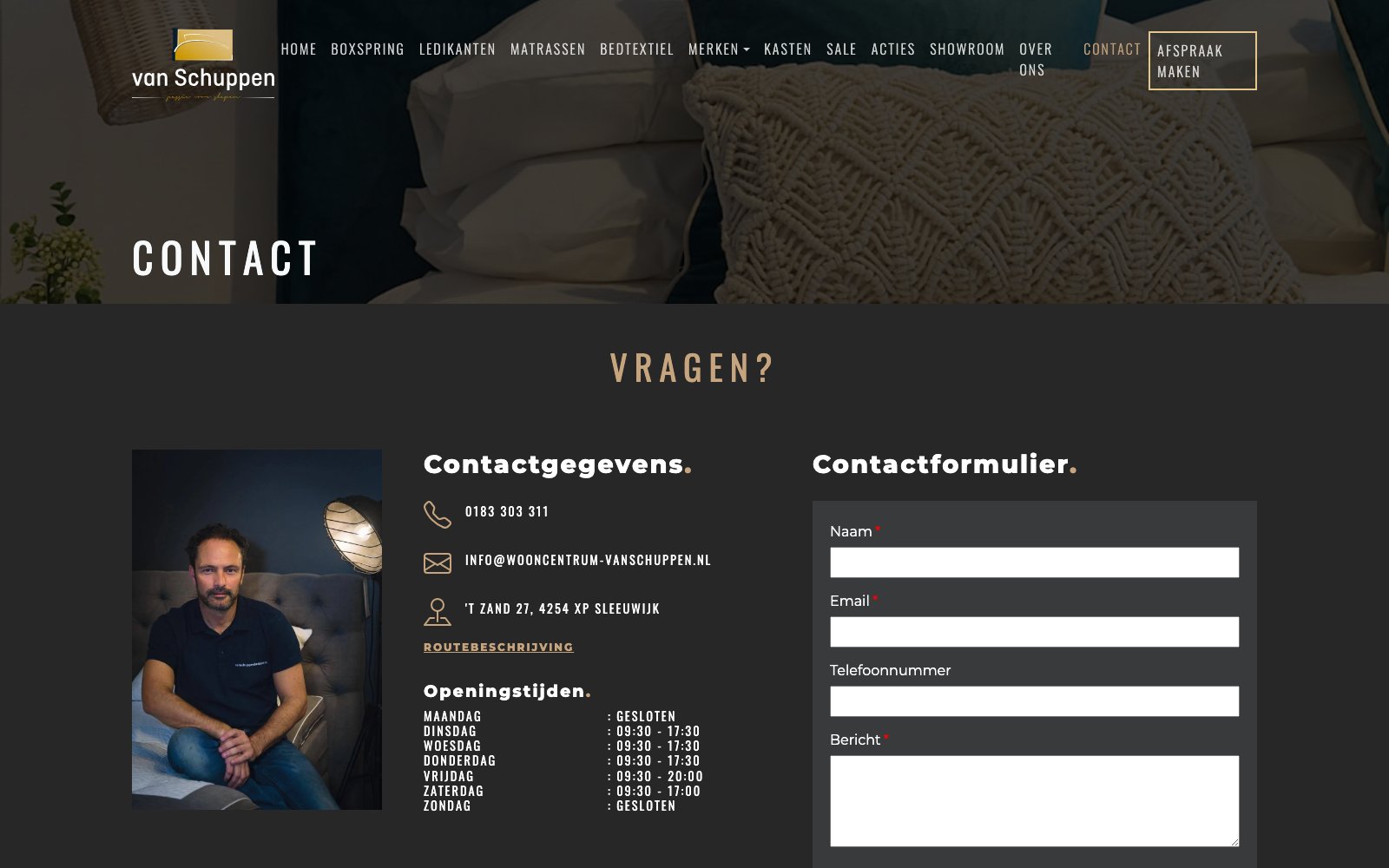 Extra scherm van het project Van Schuppen Bedden