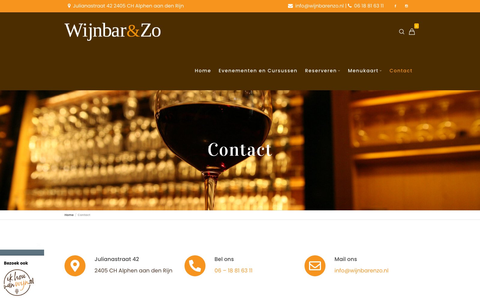 Extra scherm van het project Wijn Bar Enzo